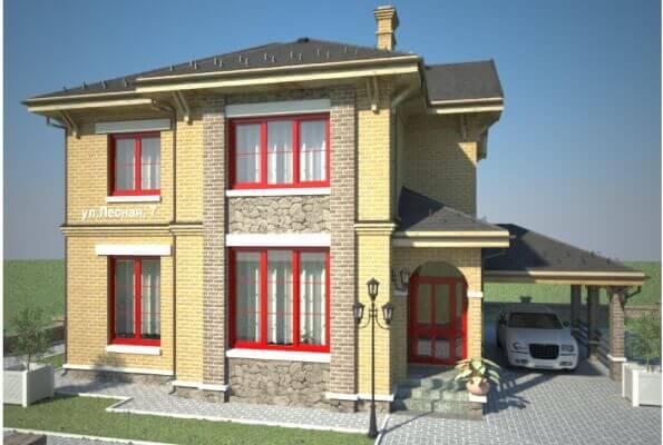 ﻿Проект дома-коттеджа до 200 кв.м. бесплатно 92/88. Фасады, планировки(анонс).