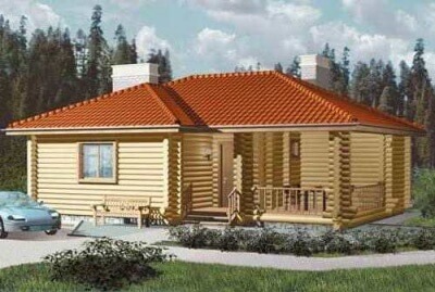 Проект бревенчатого дома 110/136. Фасады, планировки(анонс).