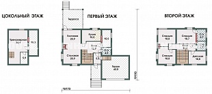 Бесплатный проект дома из пеноблоков с гаражом № 92/85 Планировки.