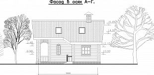 Бесплатный проект комбинированного дома № 92/57 Вид 3