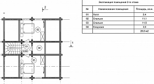 Проект дачного дома из бруса № 92/33. Этаж 2.
