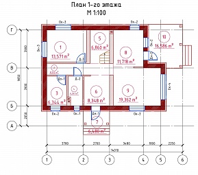 Проект дома 160 кв.м. 92/94. 1 этаж