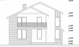 Проект домов с гаражом. Проект двухэтажного дома с гаражом  и террасой  №  92/195. Вид 1.