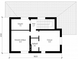 Проект одноэтажного дома с мансардой до 150 метров 93/н-20. Мансарда.