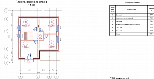 Проект дома из пеноблока 13 на 9 метров 92/98. 2 этаж.