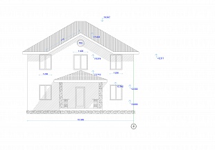 Проект каркасного дома с готовыми чертежами № Лидер 44. Фасад 1.